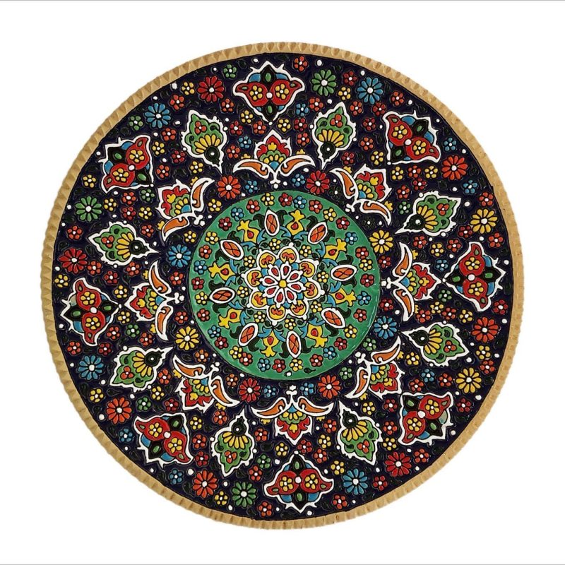 Alternative view of Persian Enamel Pottery Bowl & Plate