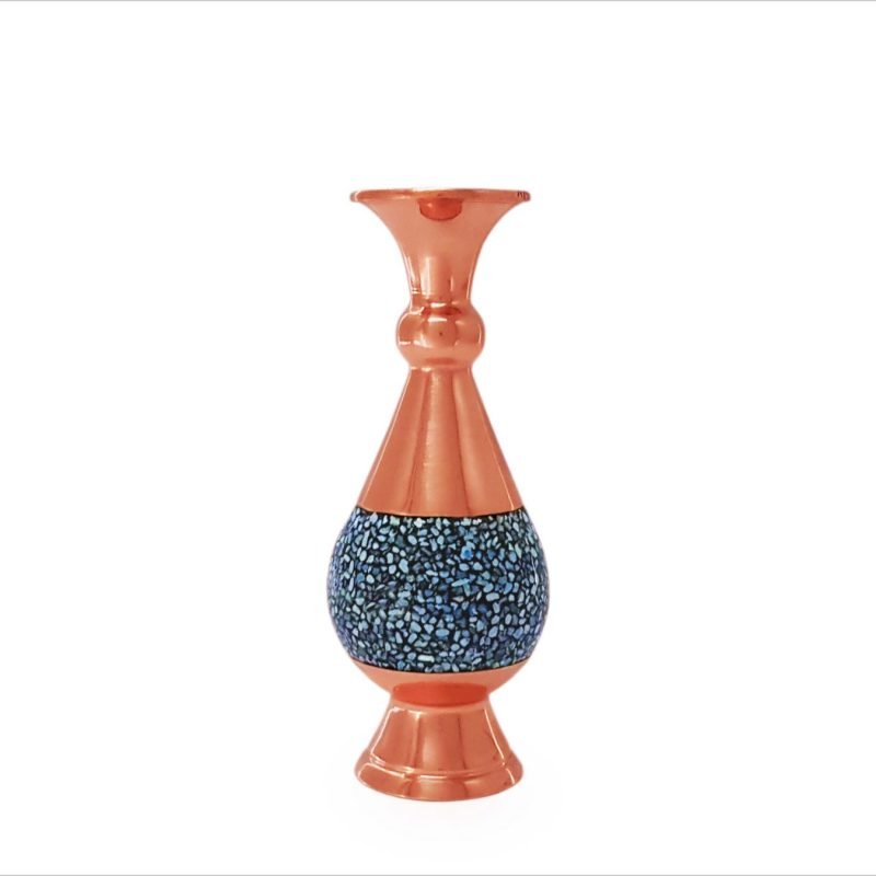 Shop decorative turquoise vase, a compact Persian masterpiece adorned with vibrant Nishapour stones, encapsulating tales and traditions from Isfahan.