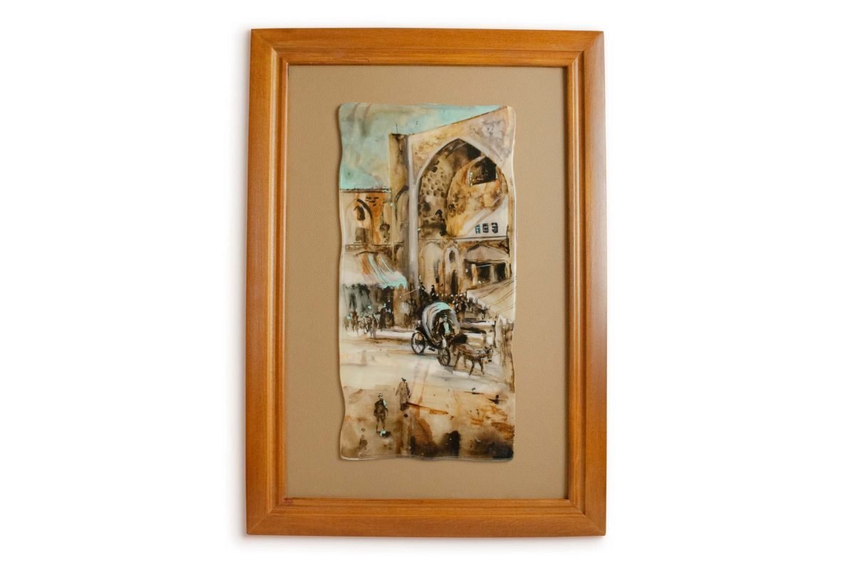 Persian Wall Art Water-Painting On Marble - Isfahan