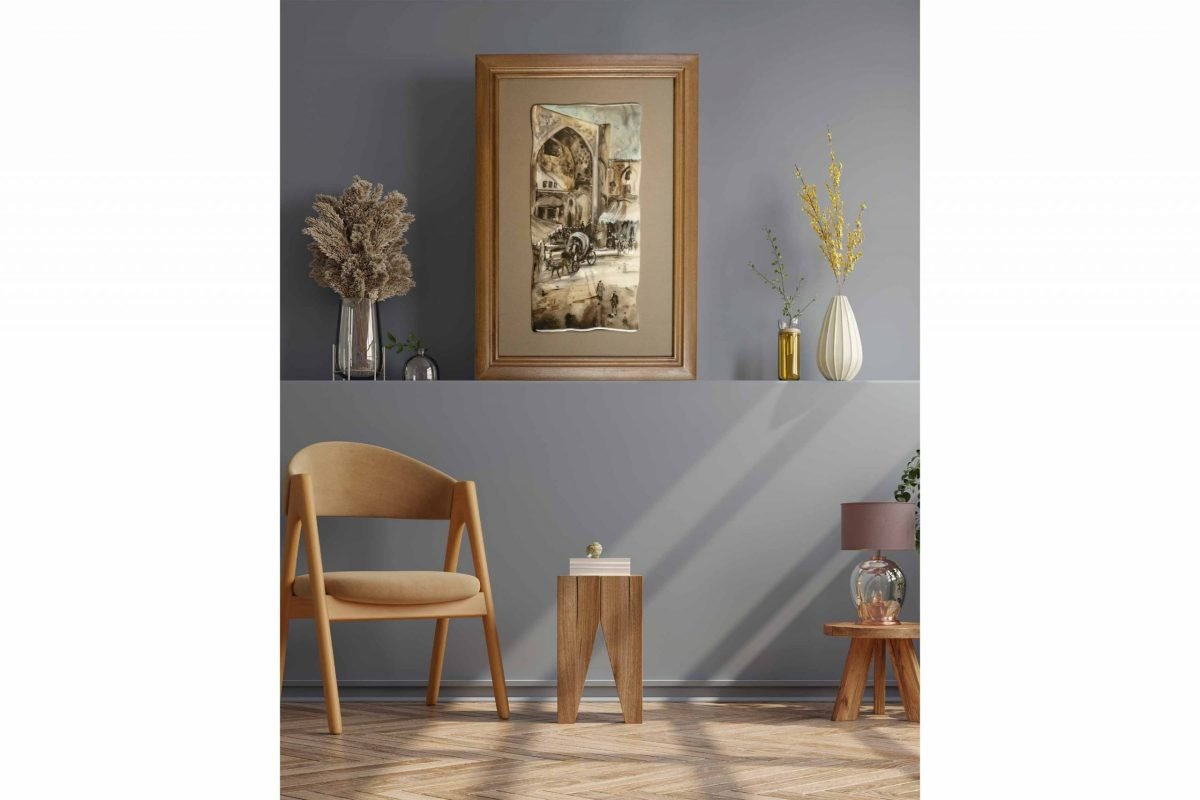 Persian Wall Art Water-Painting On Marble - Isfahan