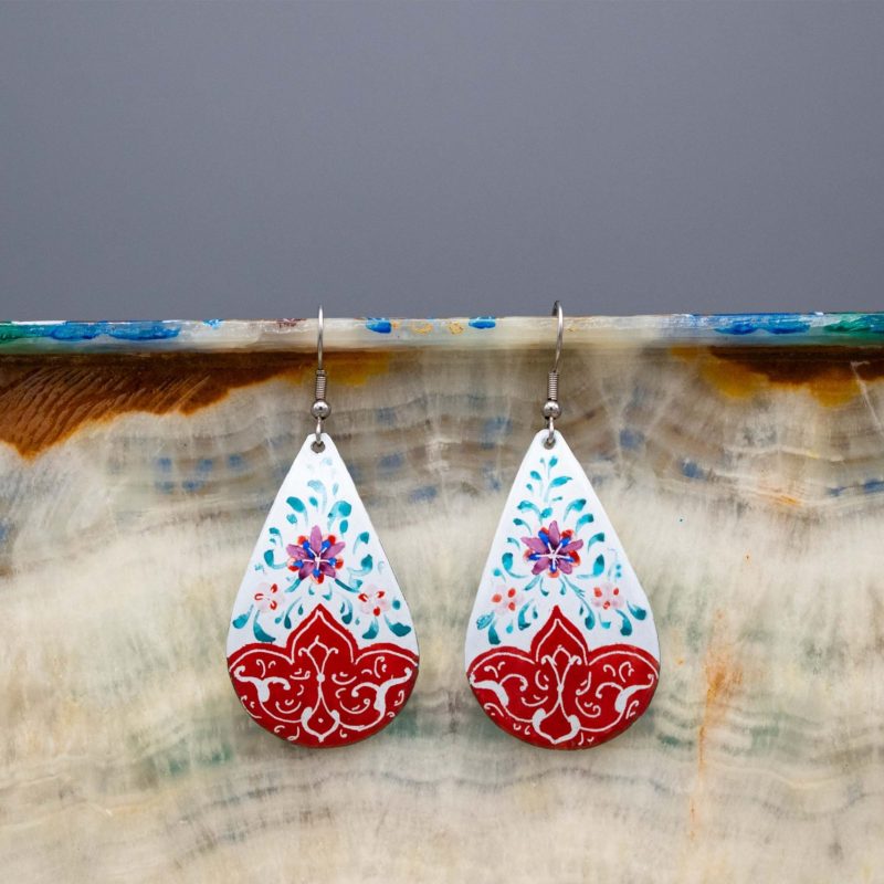 Persian Enamel Hand Painted Earring