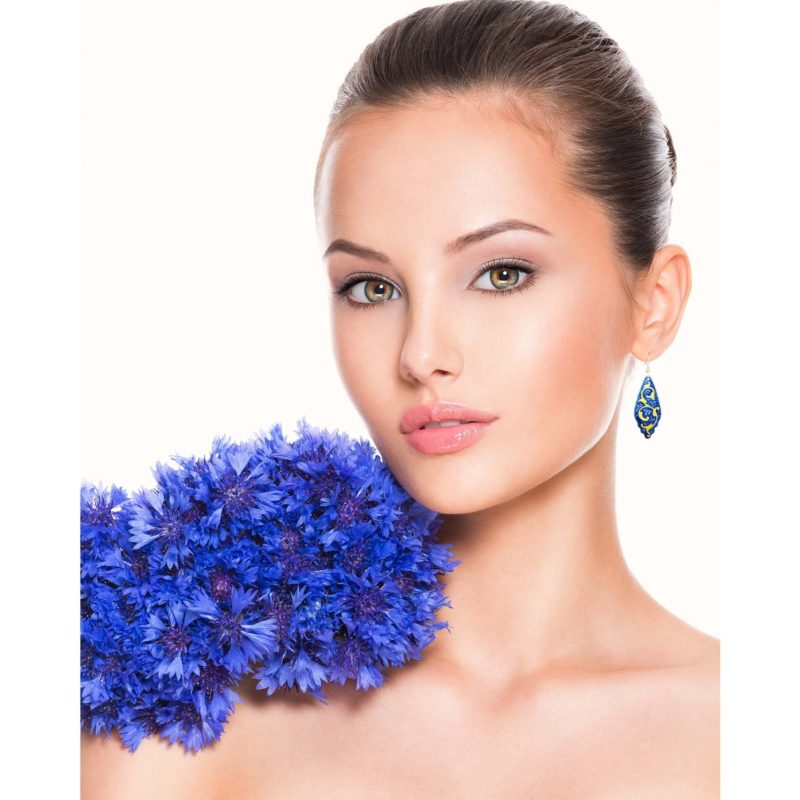 Persian Enamel Watercolour Painting Earring