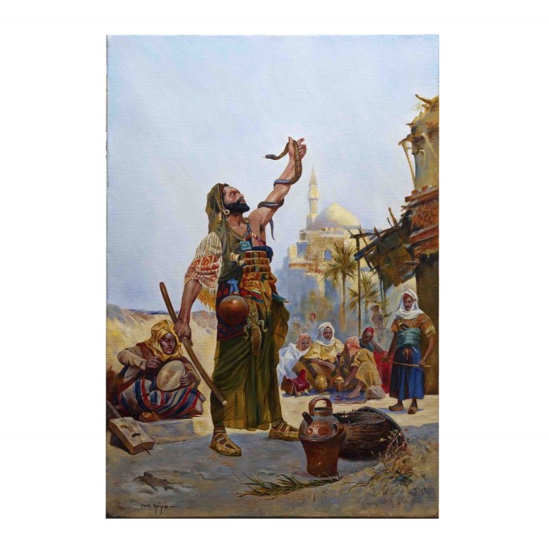 Copy version of Man with his snake by Charles Wide