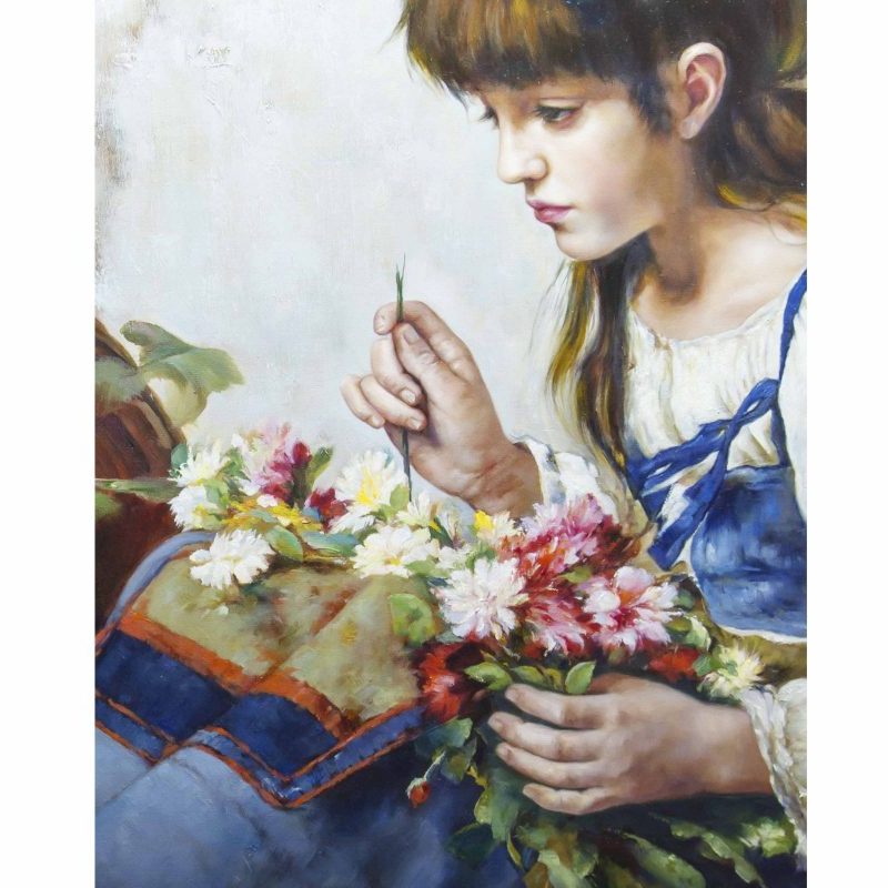 Harlamoff Girl with Flowers Replica on Craftestan - Museum-Quality Artwork