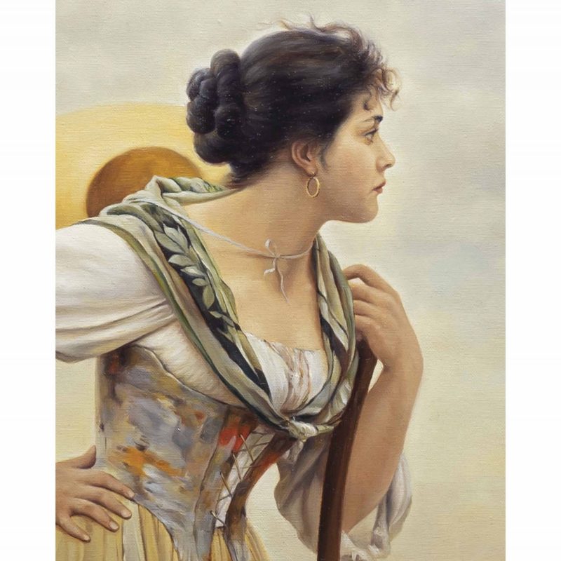 Museum-quality replica of Eugene de Blaas's Awaiting the Return painting