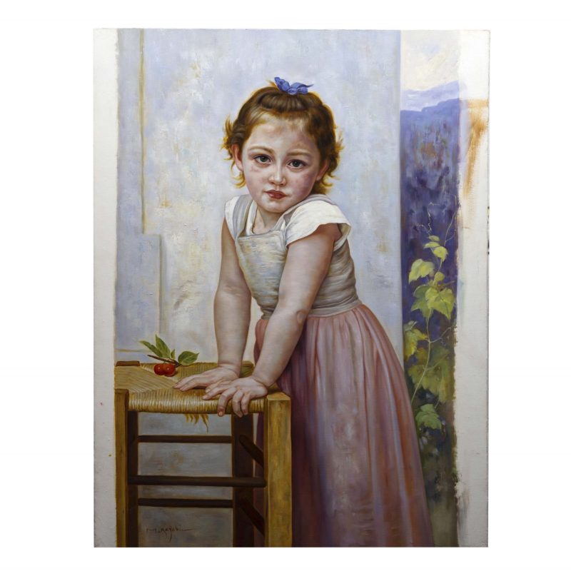 Meticulously crafted replica of Bouguereau's Yvonne, showcasing serene beauty and exquisite detail.