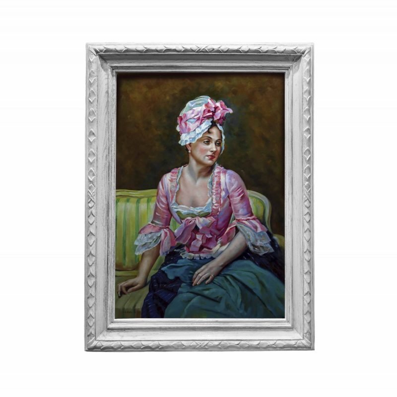 Meticulously crafted replica of Madrazo's "Portrait of Aline Mason," featuring a serene and introspective portrayal of the subject.