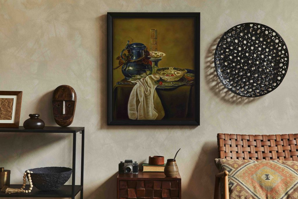 Meticulously crafted replica of Treck's Still-Life, showcasing the extraordinary realism, dynamic composition, and captivating light manipulation of the Dutch Baroque era.